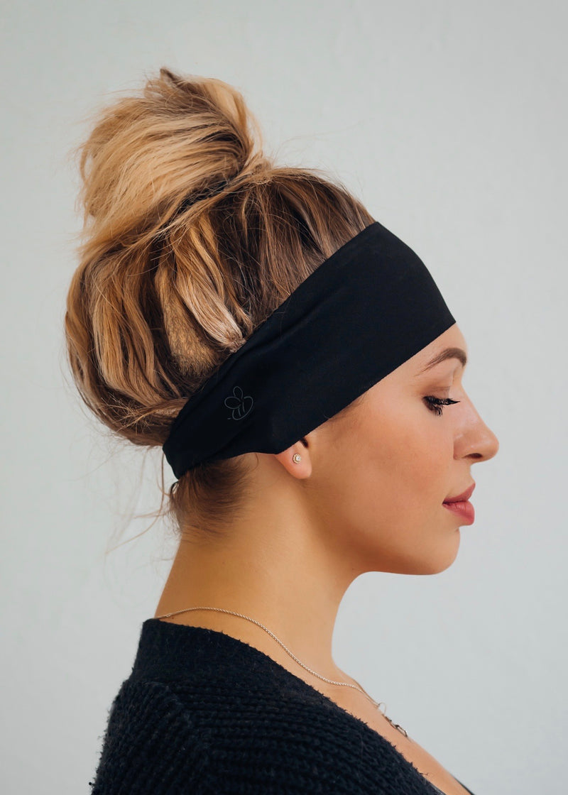Black Yoga Headband  MandaBees – MandaBees Headbands