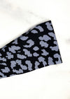 lack and Grey Leopard Print Running Headband 