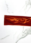 Burnt Orange Velvet Top Knot Headband