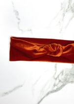 Burnt Orange Velvet Top Knot Headband